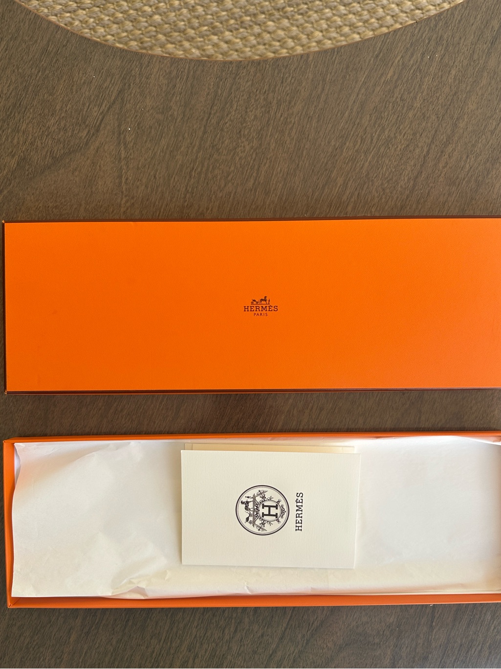 Hermes Tie Box With Tissue And Card